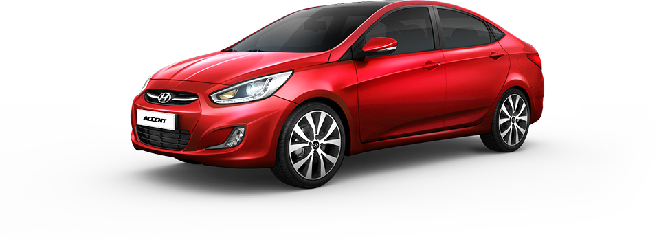 Red Hyundai Accent Sedan PNG Image