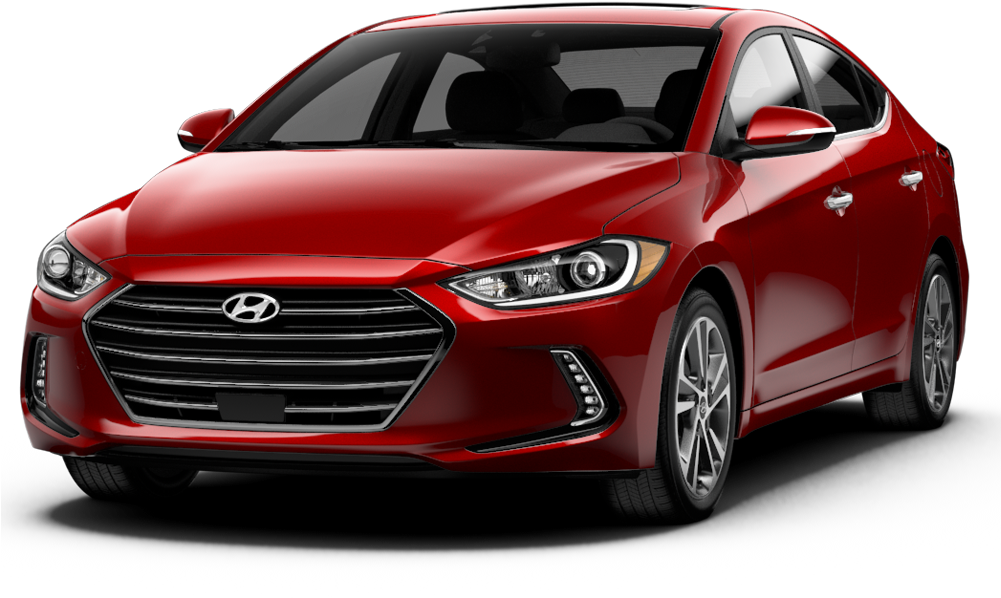 Red Hyundai Sedan Profile View PNG Image