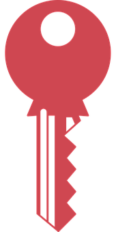 Red Key Icon PNG Image