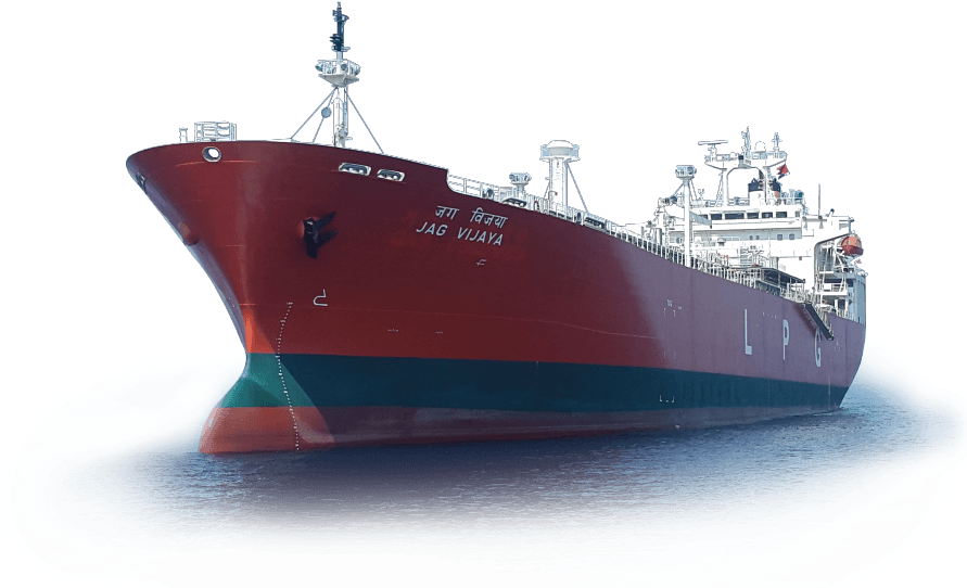 Red L P G Tanker At Sea PNG Image