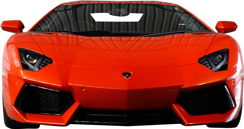 Red Lamborghini Aventador Front View PNG Image