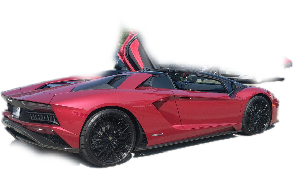 Red Lamborghini Aventador Roadster Open Door PNG Image