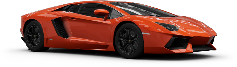 Red Lamborghini Aventador Side View PNG Image