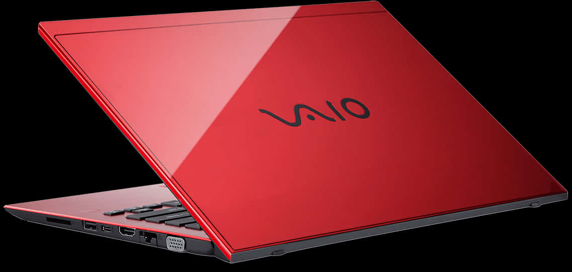 Red Laptop V A I O Side View PNG Image