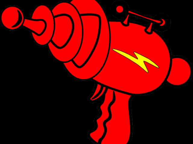 Red Laser Gun Cartoon Illustration PNG Image