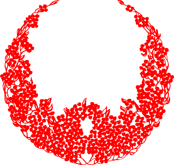 Red Laurel Wreath Graphic PNG Image