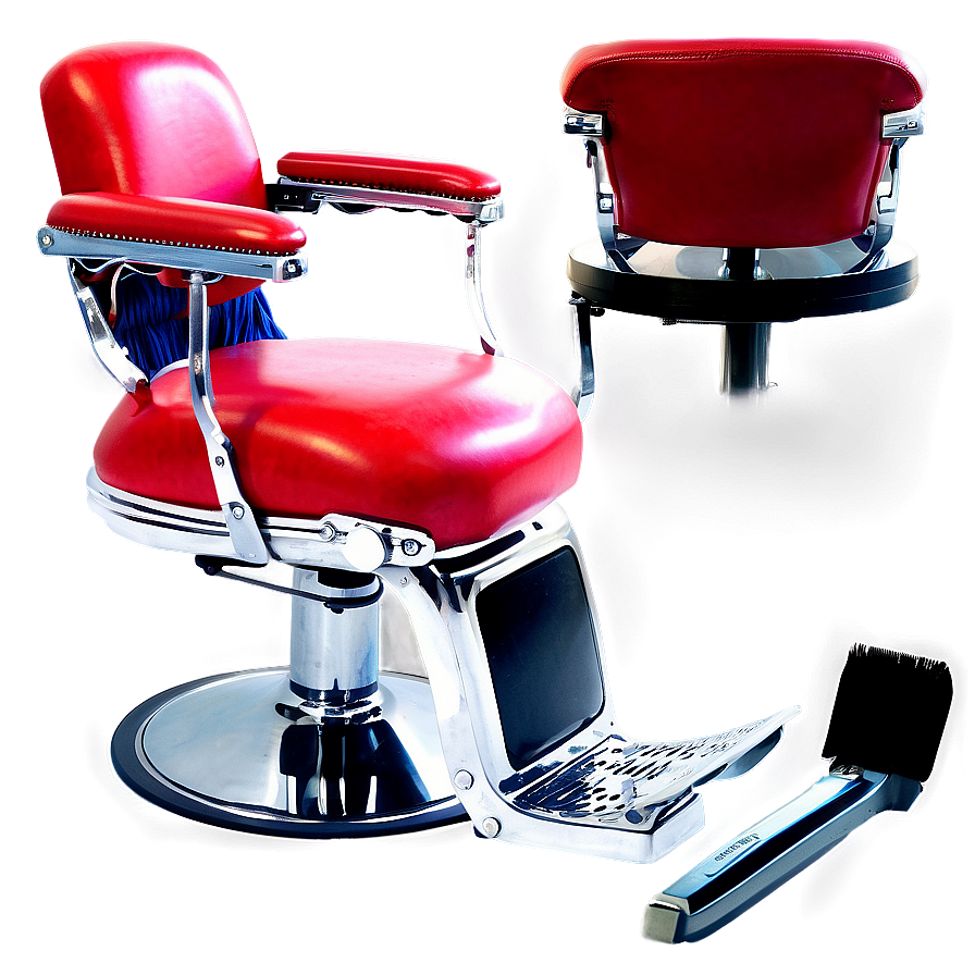 Red Leather Barber Chair Png Wij73 PNG Image