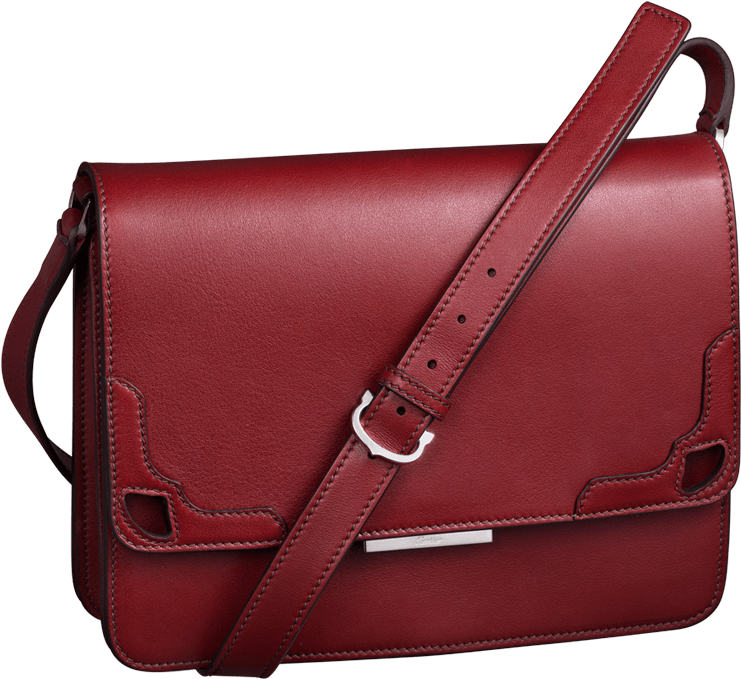 Red Leather Satchel Bag PNG Image