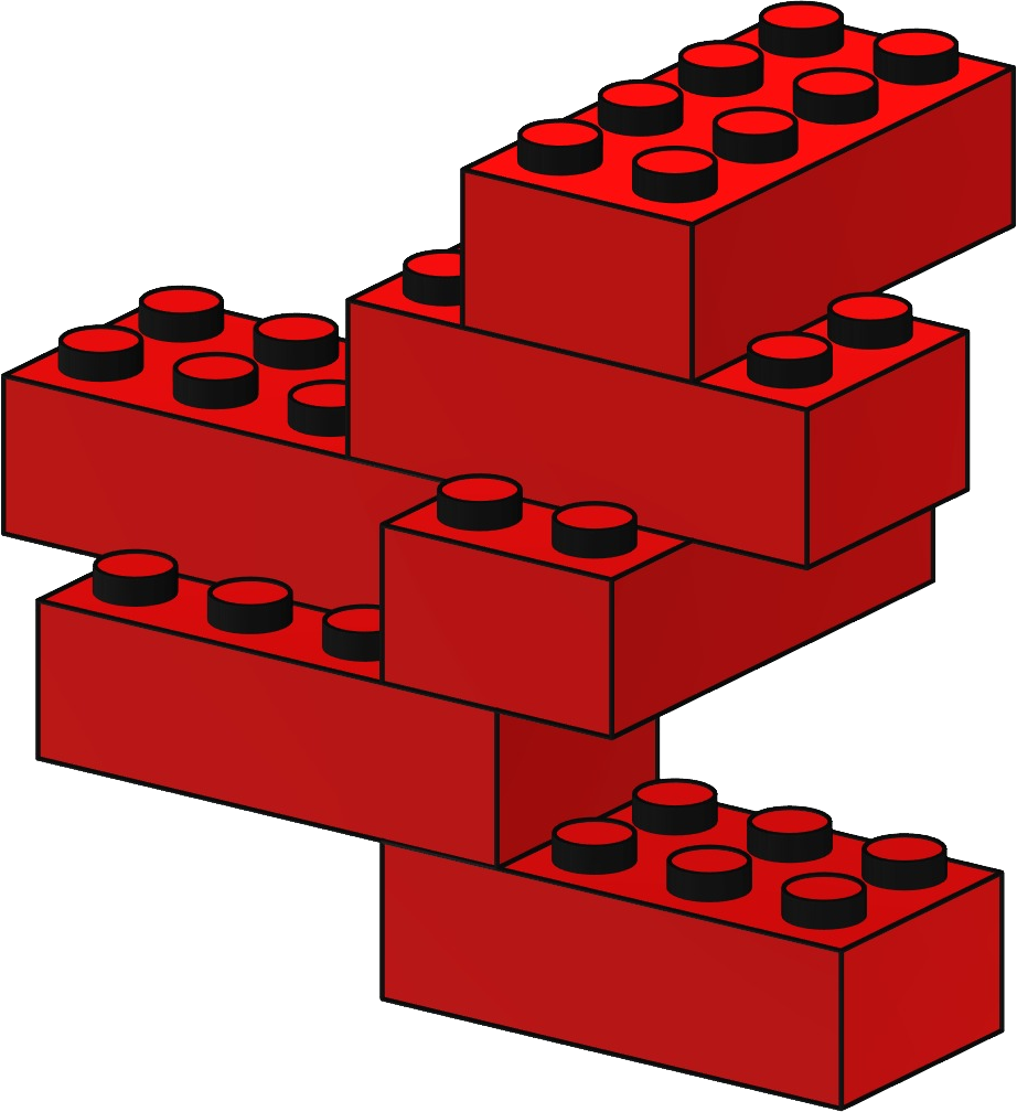 Red Lego Bricks Illusion PNG Image