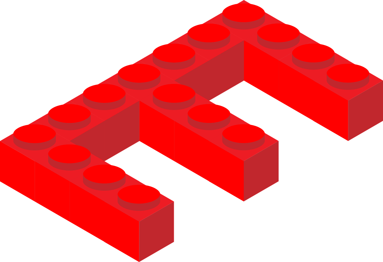 Red Lego Letter E PNG Image