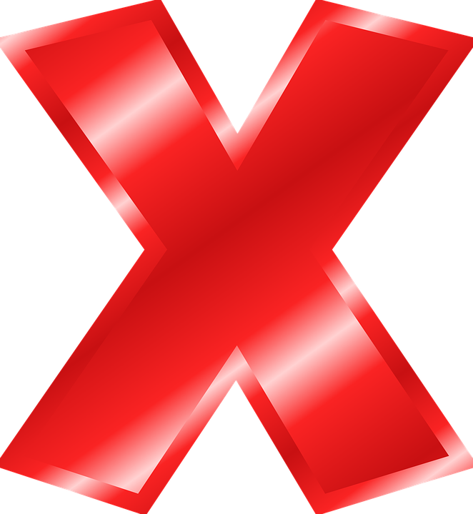 Red Letter X Graphic PNG Image