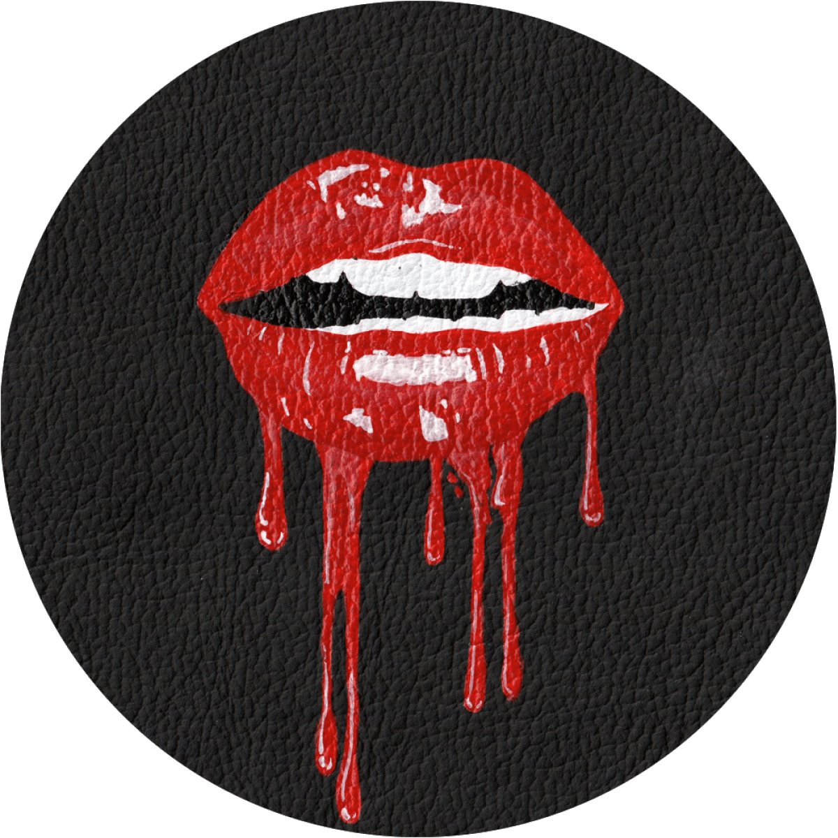 Red Lips Dripping Artwork PNG Image