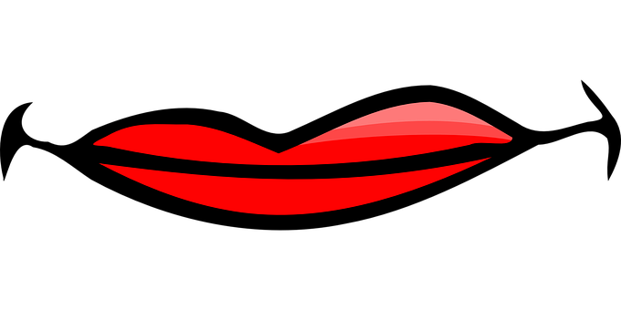 Red Lips Graphic Arton Black Background PNG Image