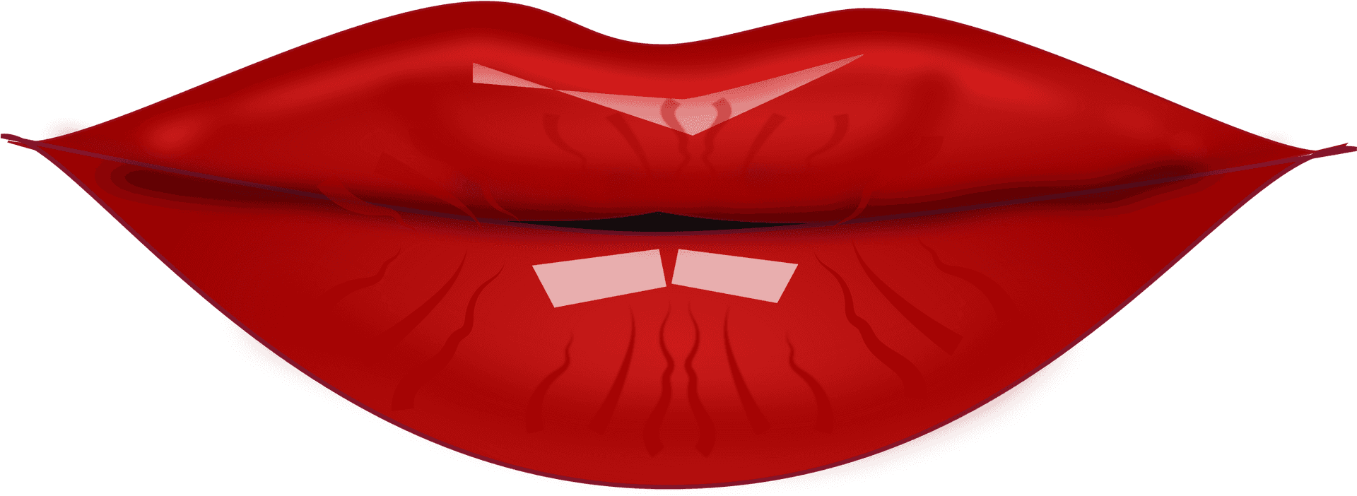 Red Lips Illustration PNG Image