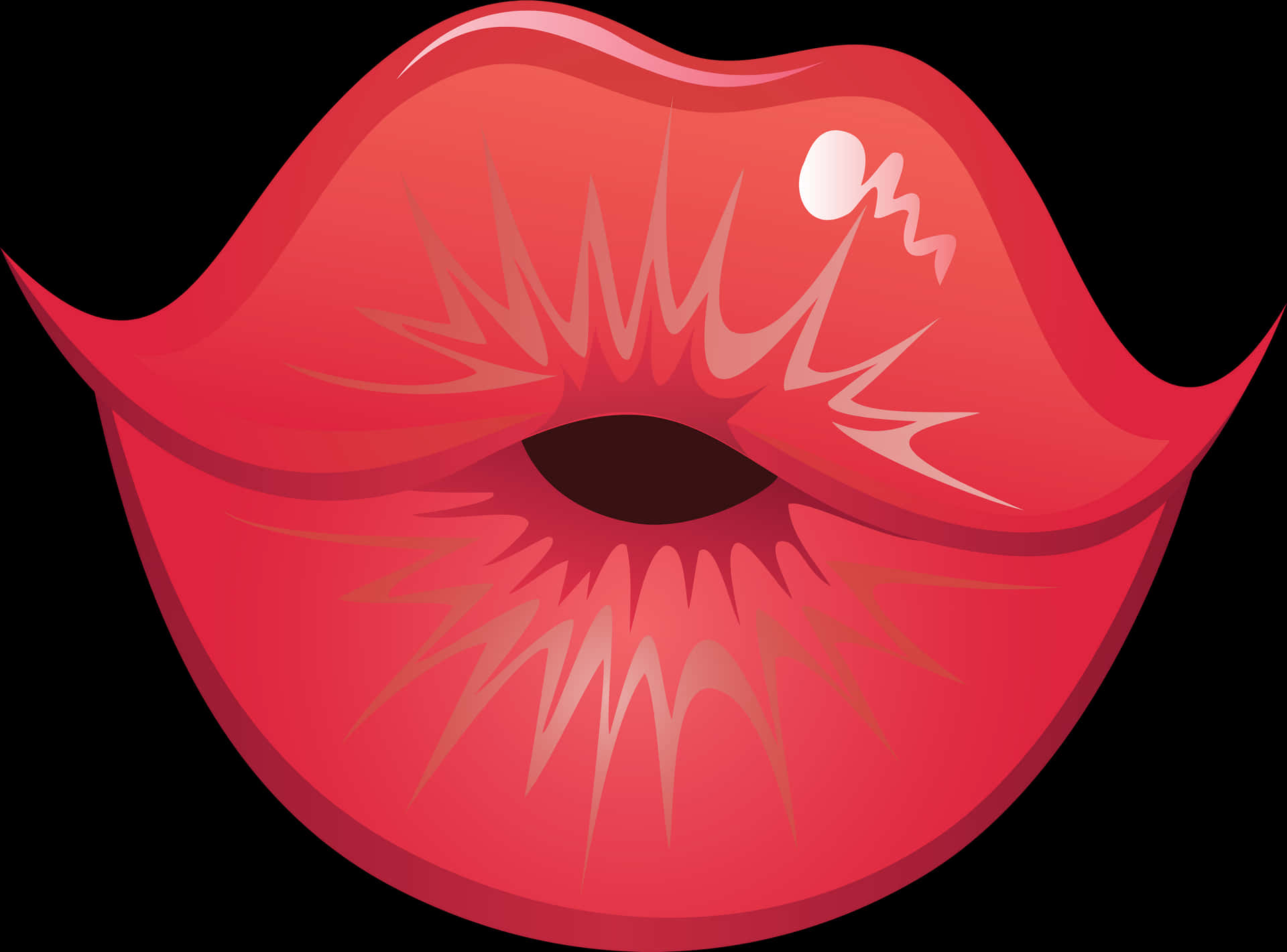 Red Lips Vector Illustration PNG Image