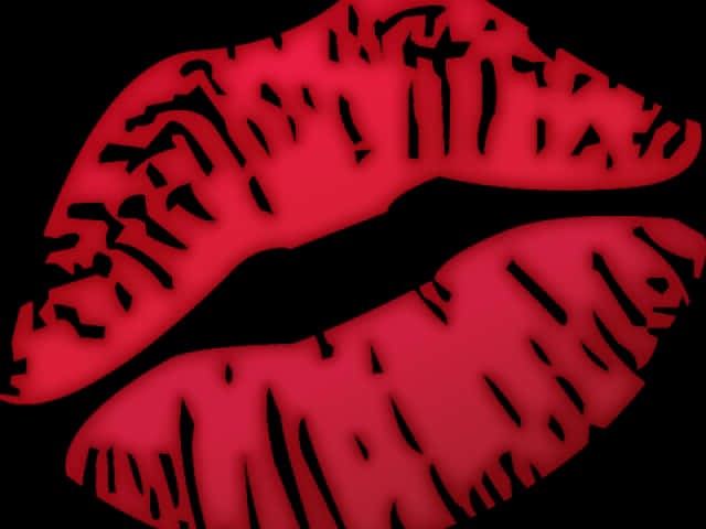 Red Lipstick Kiss Print PNG Image