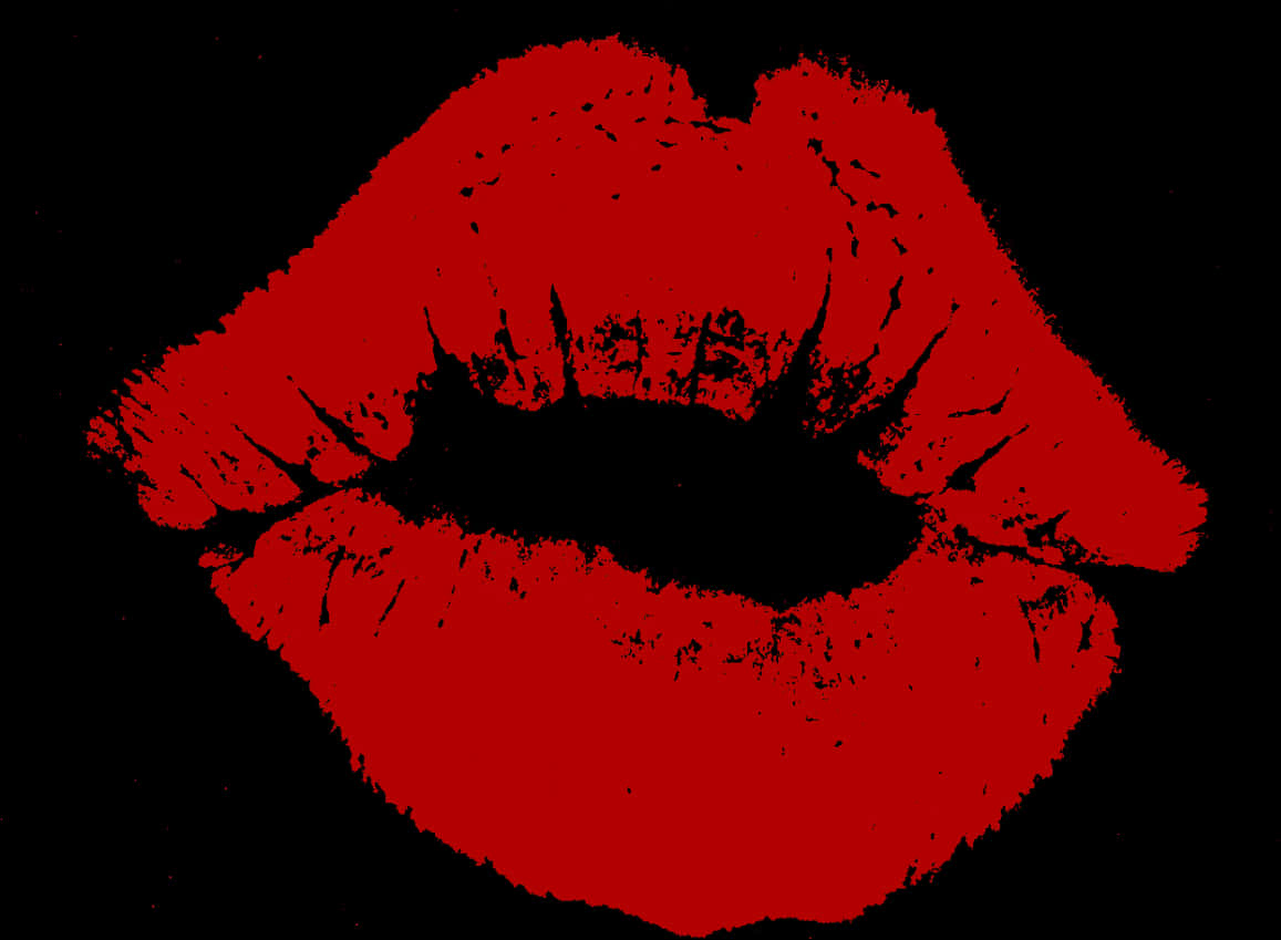 Red Lipstick Kiss Print PNG Image