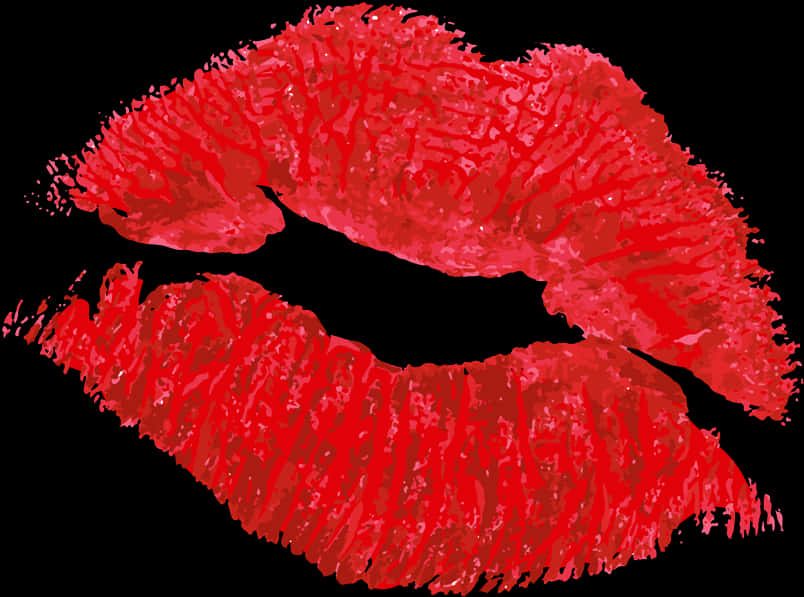 Red Lipstick Kiss Print PNG Image