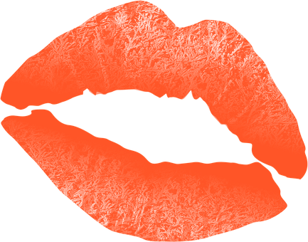 Red Lipstick Kiss Silhouette PNG Image