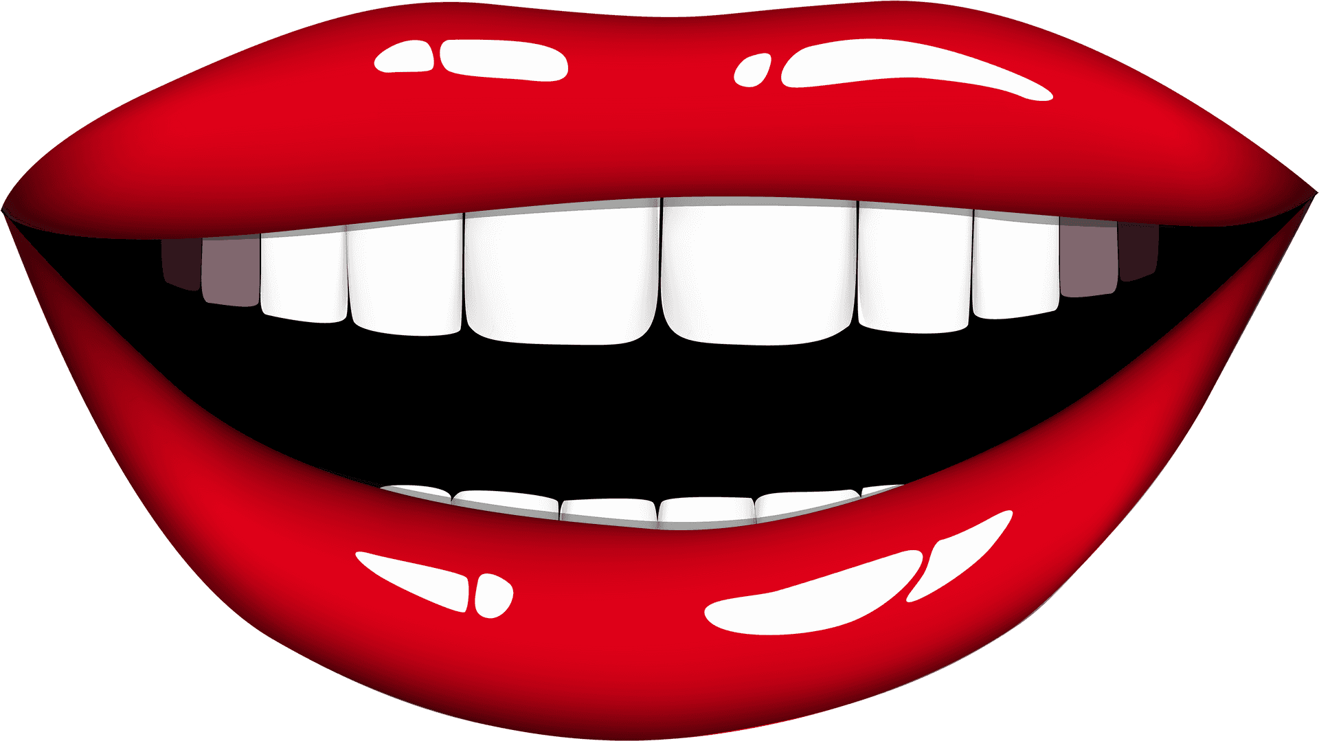 Red Lipstick Smile Illustration PNG Image