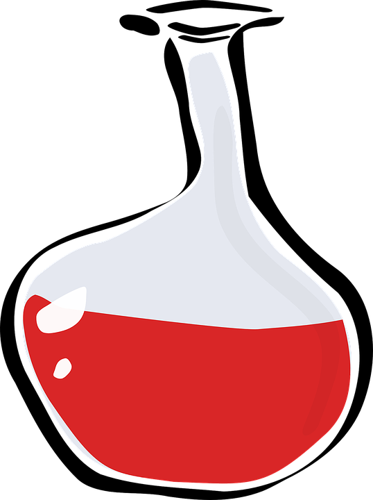 Red Liquidin Flask Illustration PNG Image