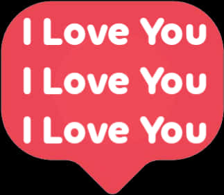 Red Love You Chat Bubble PNG Image