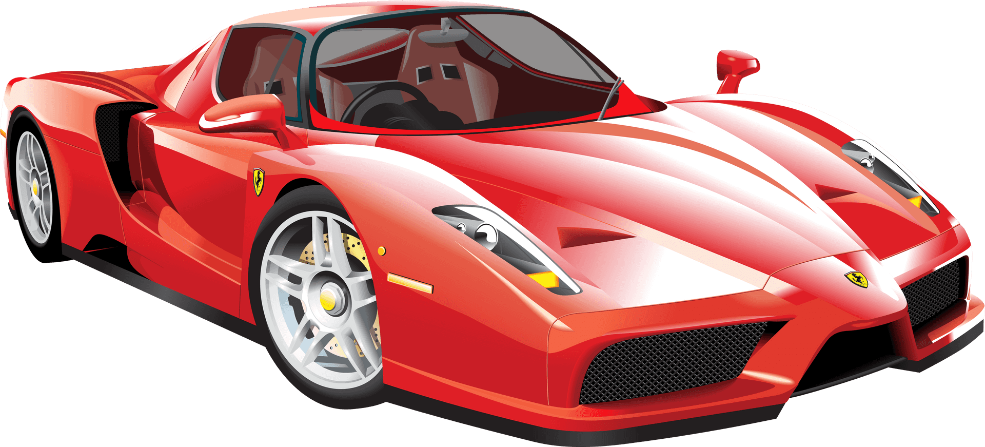 Red Luxury Sports Car Illustration.png PNG Image