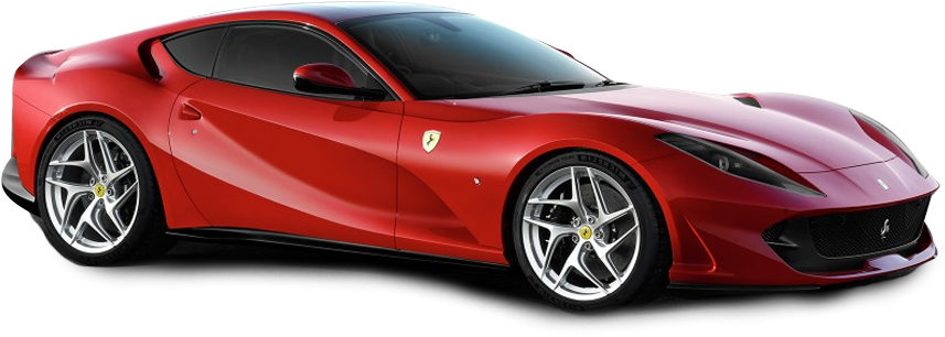 Red Luxury Sports Car Profile View PNG Image