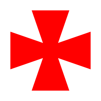 Red Maltese Cross Graphic PNG Image