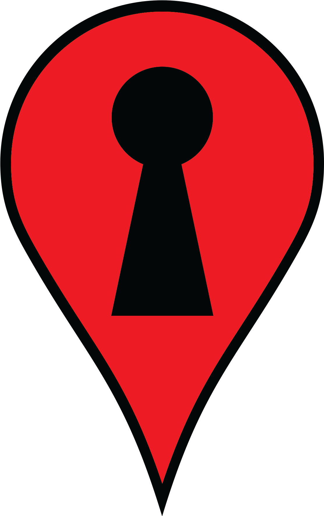 Red Map Pinwith Keyhole Icon PNG Image