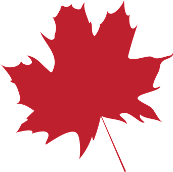 Red Maple Leaf Silhouette PNG Image