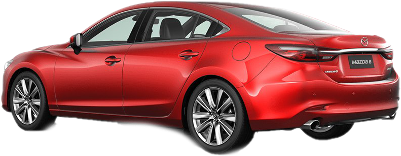 Red Mazda6 Sedan Side View PNG Image