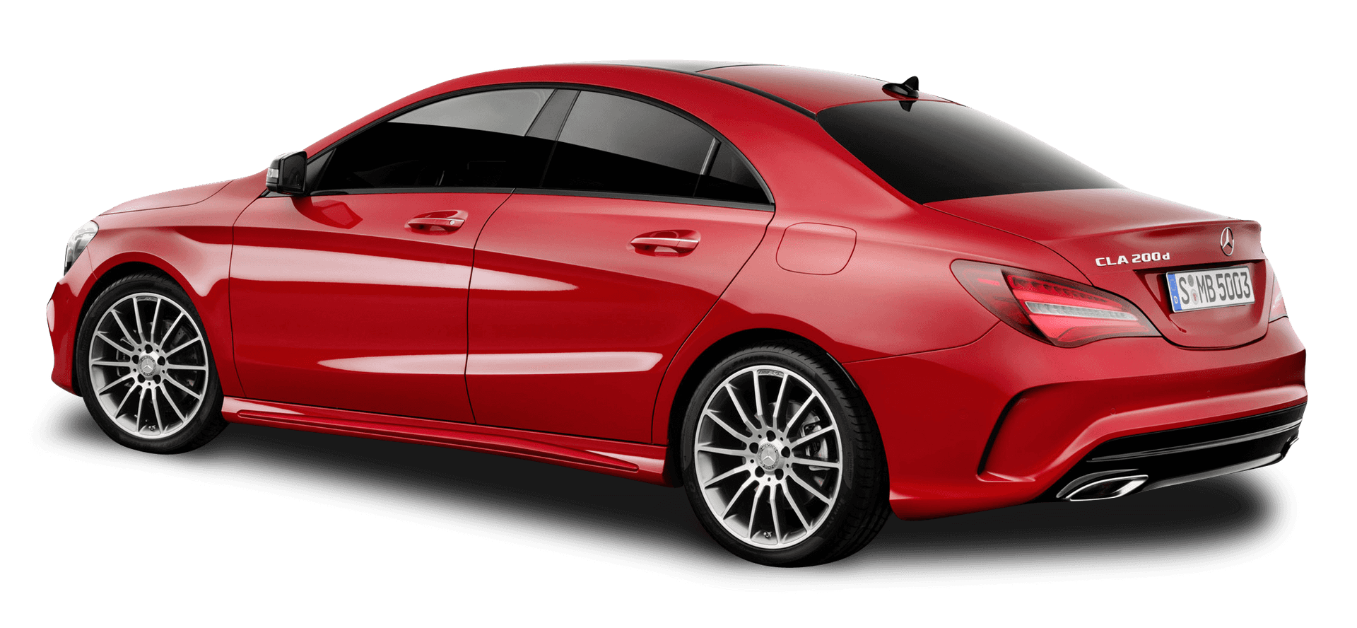 Red Mercedes Benz C L A200 Side View PNG Image