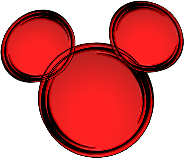 Red Mickey Mouse Ears Graphic PNG Image