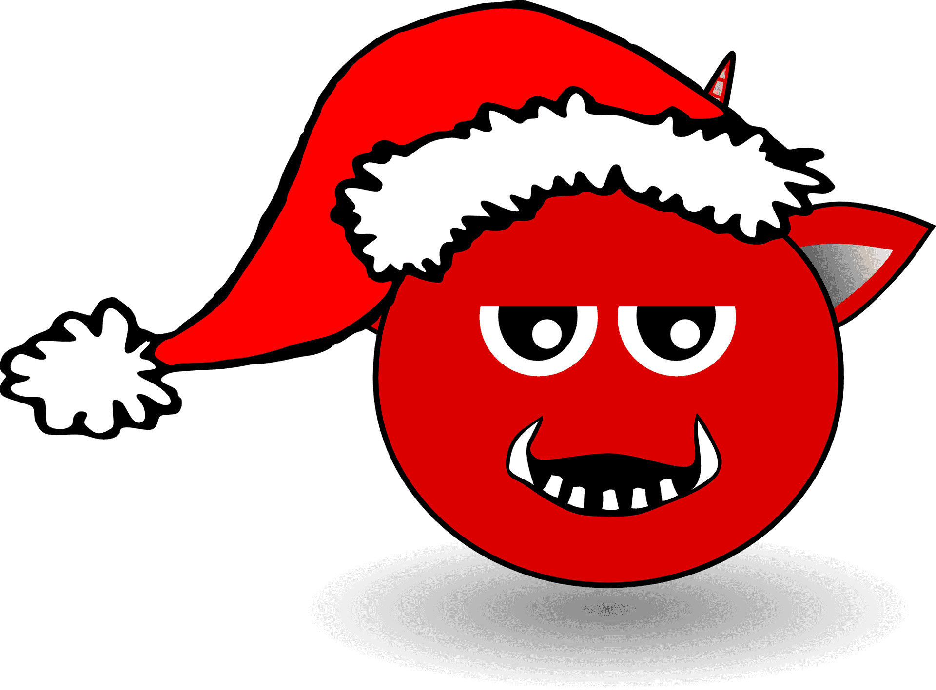 Red Monster Santa Hat Transparent Background PNG Image