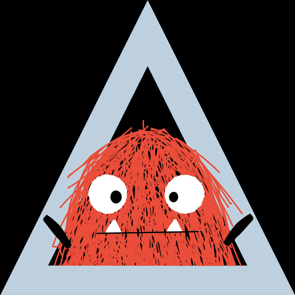 Red Monster Triangle Graphic PNG Image