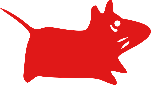 Red Mouse Silhouette PNG Image