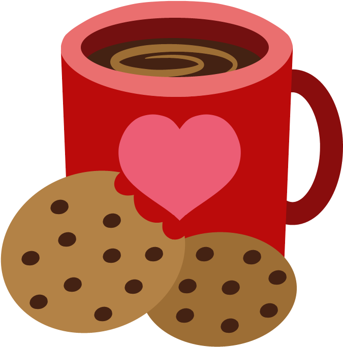 Red Mugand Chocolate Chip Cookies PNG Image