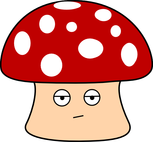 Red Mushroom Cartoon Expression PNG Image