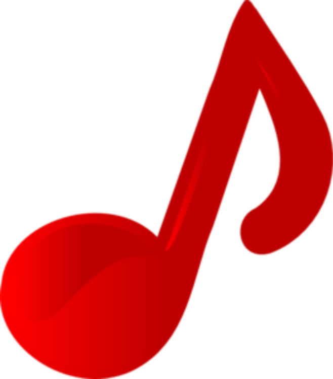 Red Music Note Graphic PNG Image