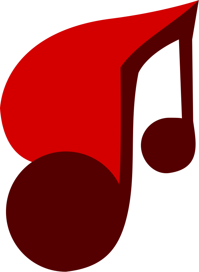 Red Musical Note Graphic PNG Image