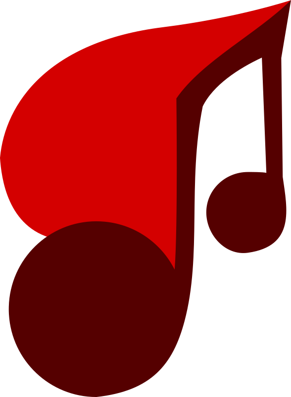 Red Musical Note Graphic PNG Image