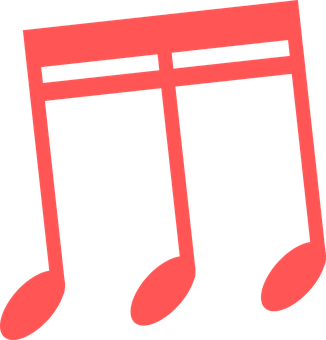 Red Musical Notes Graphic PNG Image