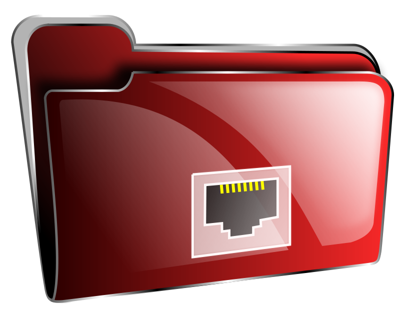 Red Network Folder Icon PNG Image