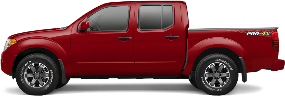 Red Nissan Frontier P R O4 X Side View PNG Image