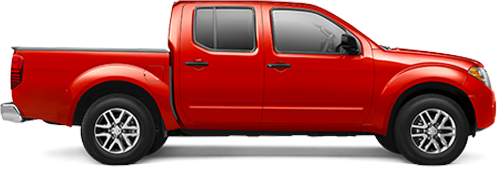 Red Nissan Frontier Pickup Truck Side View PNG Image