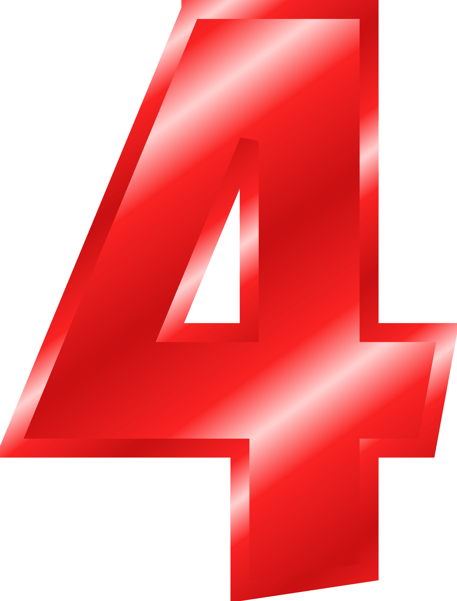 Red Number4 Graphic PNG Image