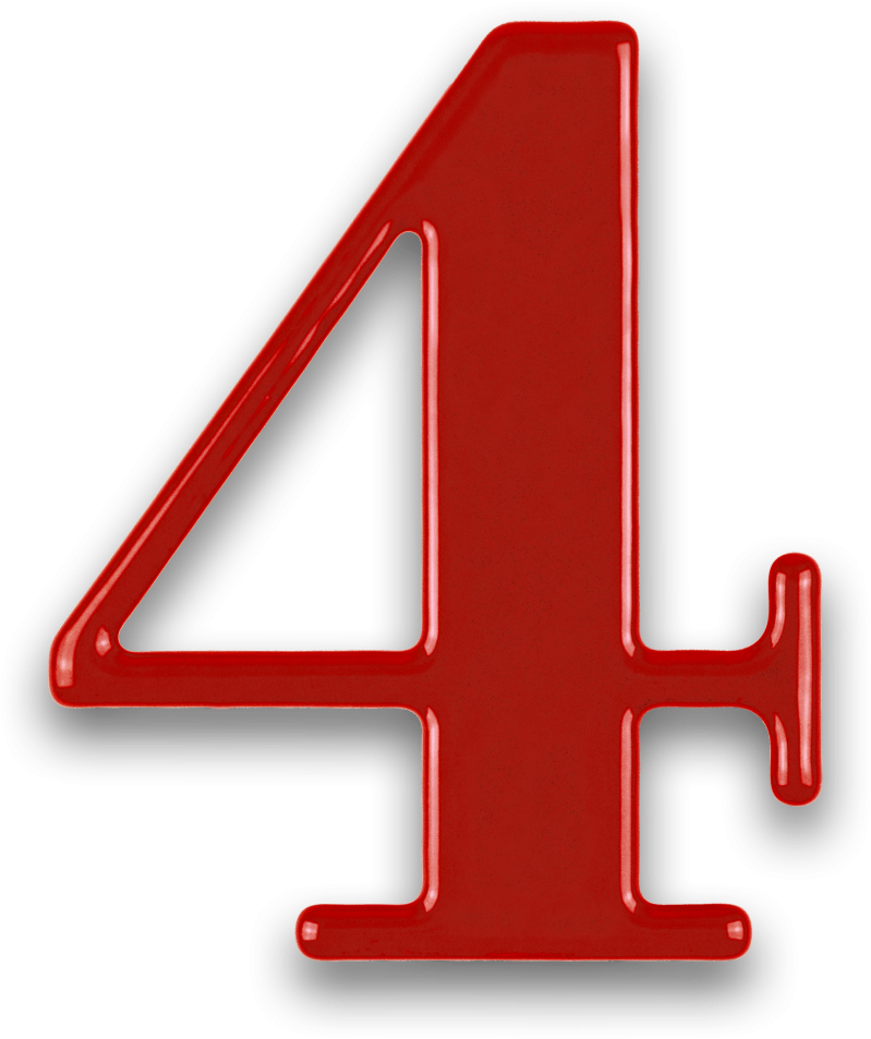 Red Number4 Graphic PNG Image