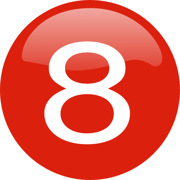 Red Number8 Icon PNG Image