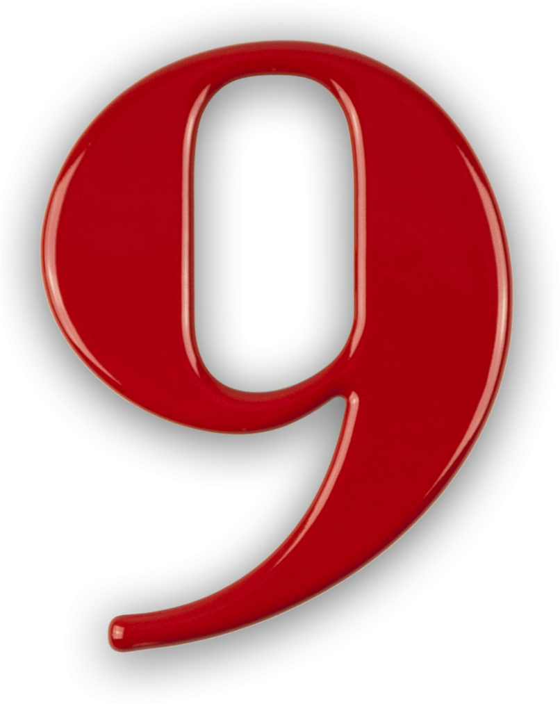 Red Number9 Graphic PNG Image